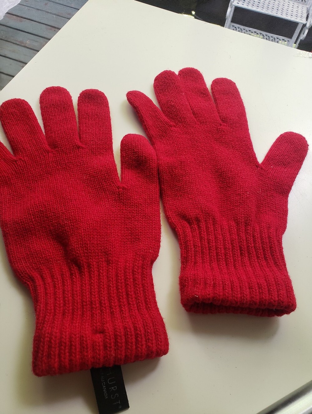 PARKHURST 100% Wool Bright Red Women's Knit Gloves
